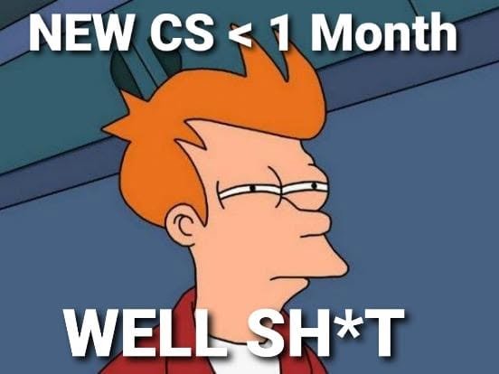 Comment attachment by Andre Toves: Fry squints beneath NEW CS < 1 Month and WELL SH*T.