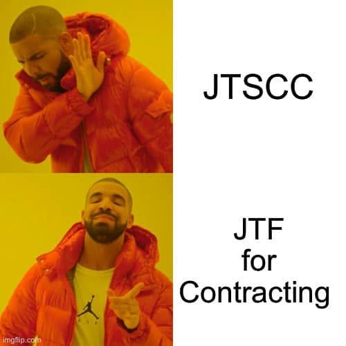 Drake rejects JTSCC and approves JTF for Contracting.